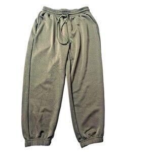 Red Finch Knit Joggers Pants Women's M Khaki Green Lounge Trendy for Daily Wear